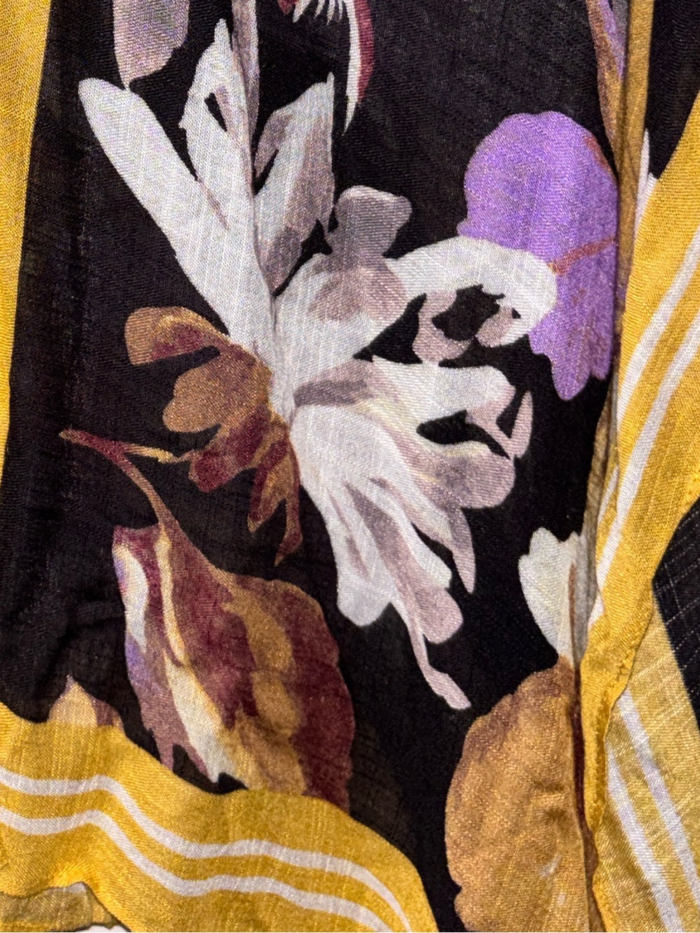 Floral Black & Yellow Lightweight Kimono, NWT - Picture 9 of 11
